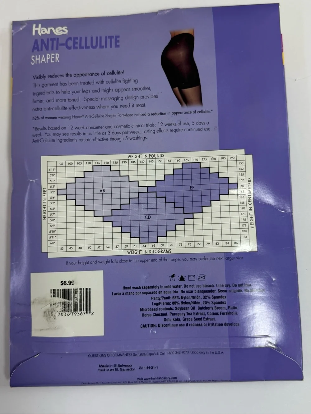 Hanes Anti-Cellulite Shaper Sandalfoot Tights - Barely Black